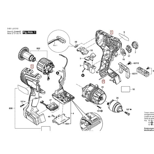 BOSCH GSR 18V-150 C GÖVDE 1600A01RC8