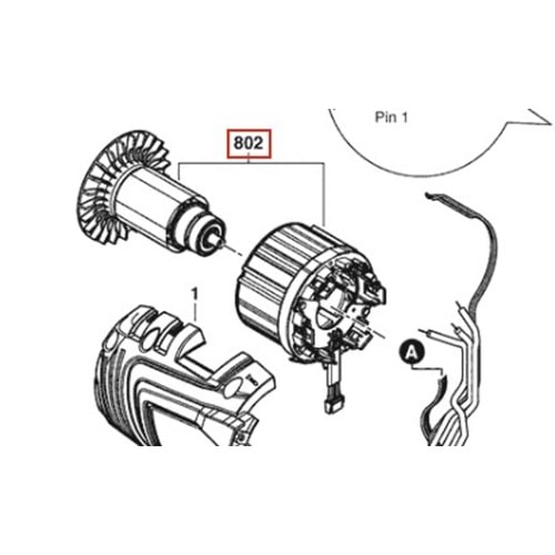 BOSCH MOTOR GSR 18V 150 C POZ 802 MOTOR SET