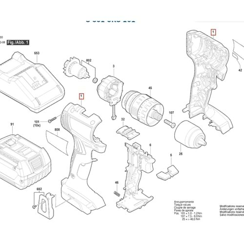 BOSCH GSR 185-LI POZ 001 GÖVDE 160580662H