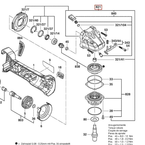 BOSCH GWS 18V-100 C POZ 821 ŞANZIMAN GÖVDESİ 1607000CA6