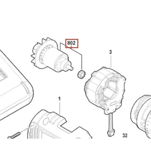 BOSCH GSR 185-LI POZ 802 ROTOR 1607000EC2