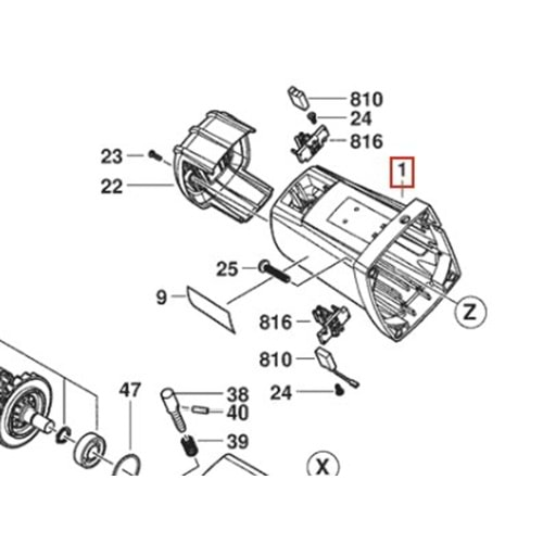 BOSCH GCD 12 JL POZ 001 MOTOR GÖVDESİ 1609B00054