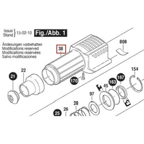 BOSCH GBH 11 DE POZ 038 GÖVDE KAPAĞI 1615190094