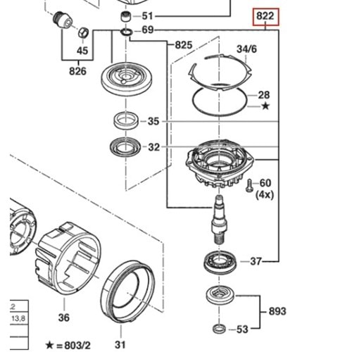 BOSCH GWS 27-230 PR POZ 822 YATAK FLANŞI 1619P17221
