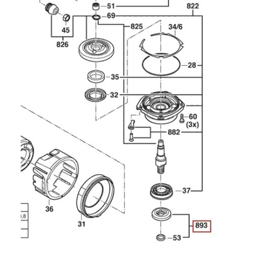 BOSCH GWS 30-230 B POZ 893 SIKMA FLANŞI 1619P17227