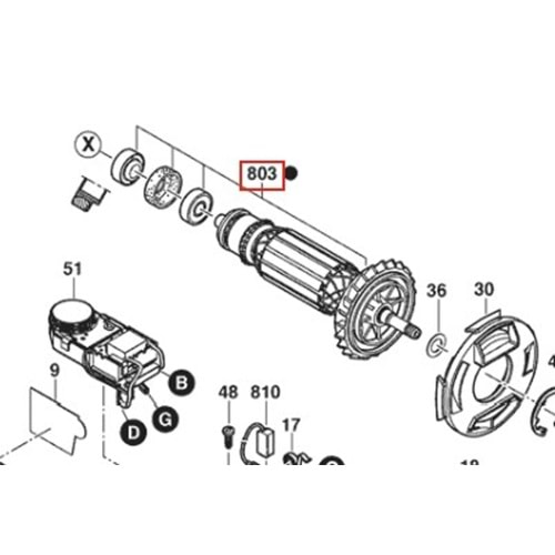 BOSCH GWS 12-125 S POZ 803 ENDÜVİ 1619P21171