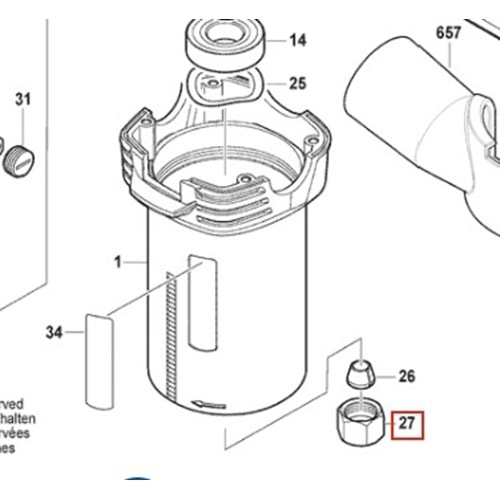 BOSCH GLF 55-6 POZ 027 BEŞLİK SOMUNU 1619PB3059