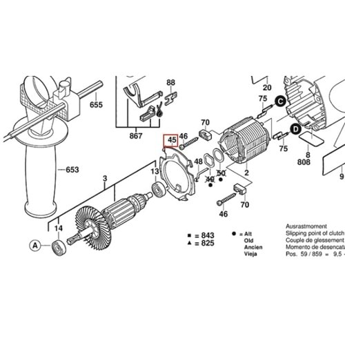 BOSCH GSB 22-2 RCE POZ 045 HAVALANDIRMA 2600148007