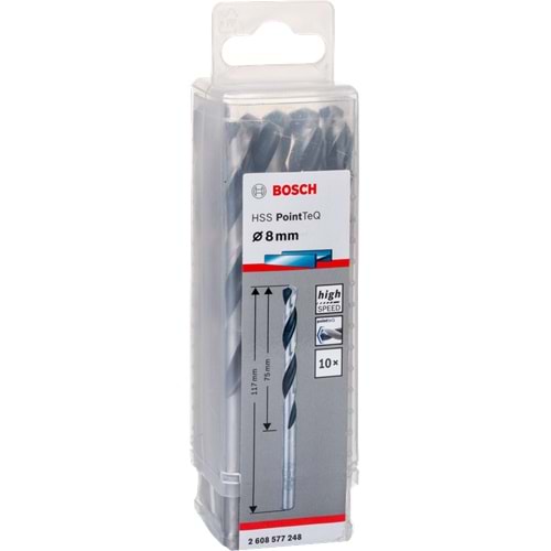 BOSCH HSSPointTeQ Metal Matkap Ucu 8,0mm 10'lu 2608577248