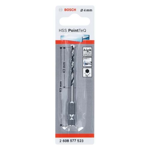 BOSCH HSSPointTeQ HEX Metal Matkap Ucu 4.0mm 2608577523