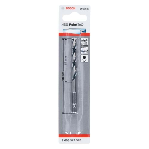BOSCH HSSPointTeQ HEX Metal Matkap Ucu 6.0mm 2608577528