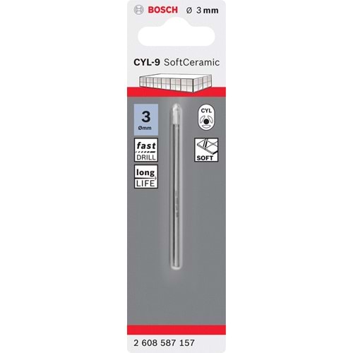 BOSCH CYL-9 Seramik Matkap Ucu 3*70 mm 2608587157