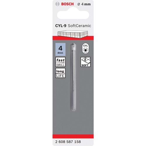 BOSCH CYL-9 Seramik Matkap Ucu 4*70 mm 2608587158