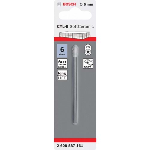 BOSCH CYL-9 Seramik Matkap Ucu 6*80 mm 2608587161