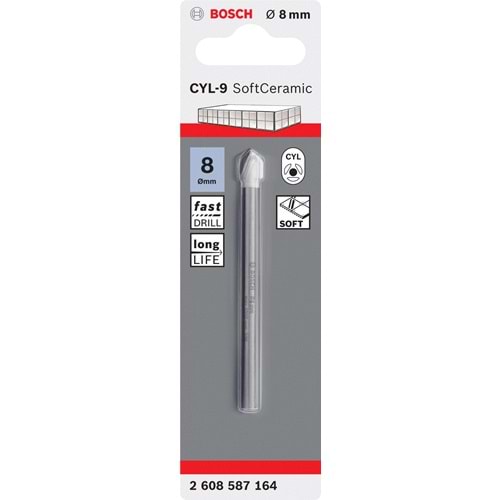 BOSCH CYL-9 Seramik Matkap Ucu 8*80 mm 2608587164