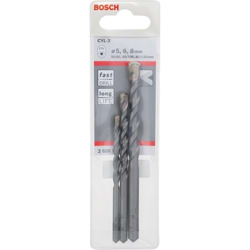 BOSCH CYL-3 Beton Matkap Ucu 3'lü Set 5-6-8 mm 2608597709