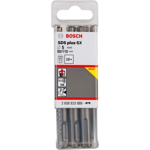 BOSCH SDS-Plus-5X K-Delici Ucu 5*110 mm 10'lu 2608833889