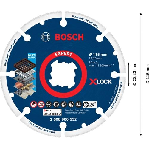 EXPERT X-LOCK DMW Kesme Diski 115x22.23 mm 2608900532