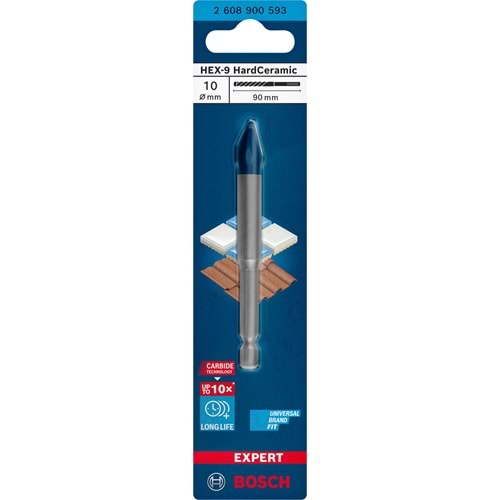 BOSCH EXPERT HEX-9 HardCeramic Matkap Ucu 10*90 mm 2608900593
