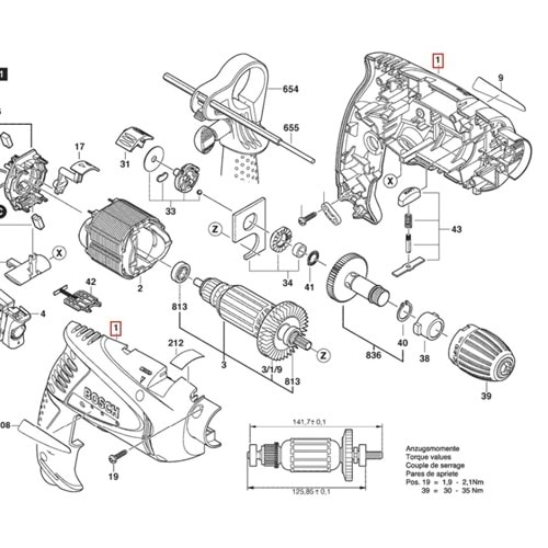BOSCH PSB 650 RE POZ 001 GÖVDE 2609002140