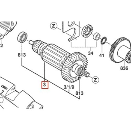 BOSCH PSB 650 RE POZ 003 ENDÜVİ 2609002170