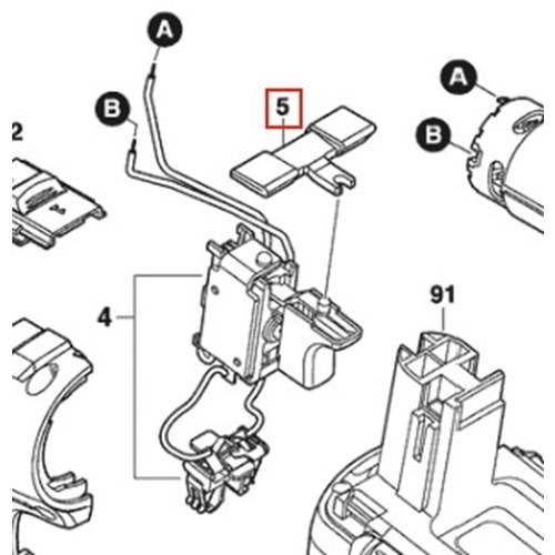 BOSCH GSB 14,4-2 POZ 005 ÇEVİRME ŞALTERİ 2609100837