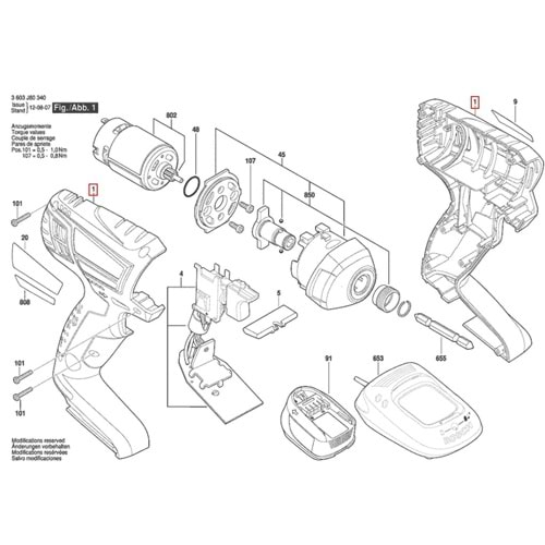 BOSCH PDR 18 V-LI POZ 001 GÖVDE 2609101063