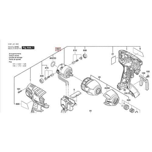 BOSCH GDR 14,4V-LI 802 MOTOR 2609199312