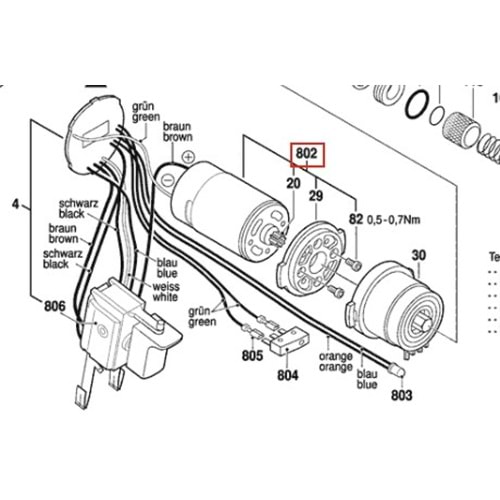 BOSCH EXACT 6 POZ 802 MOTOR 3607031537