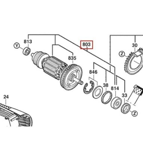 BOSCH PWS 2000-230 JE POZ 803 ENDÜVİ 1604011306