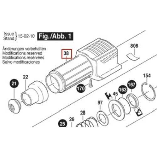 BOSCH GBH 11 DE POZ 038 GÖVDE KAPAĞI 1615190094