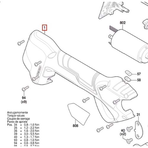 BOSCH PRO PRUNER POZ 001 GÖVDE KAPAĞI 1619P15717