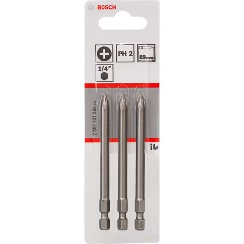 BOSCH ExtraHard Vidalama Ucu PH2*89 mm 3'lü 2607001535