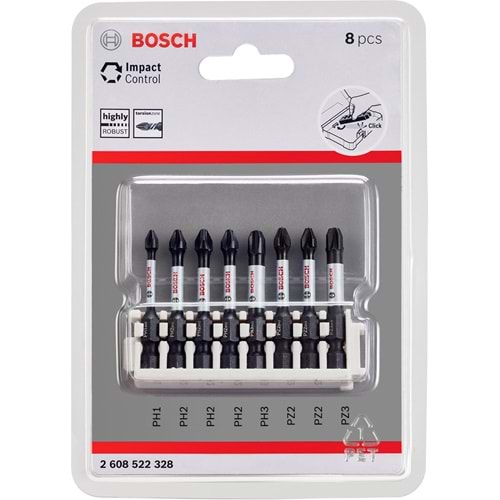 BOSCH ImpactC Vidalama Ucu PH/PZ*50mm 8'li 2608522328