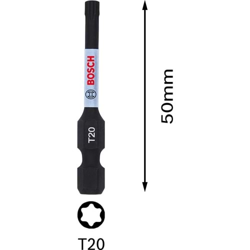 BOSCH ImpactC Vidalama Ucu T20*50mm 1'li 2608522487