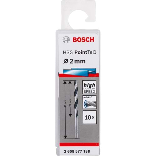 BOSCH HSSPointTeQ Metal Matkap Ucu 2,0mm 10'lu 2608577188