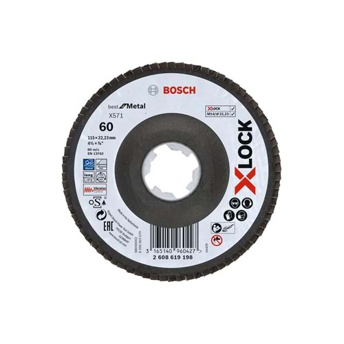 BOSCH X-LOCK BFM 115 mm 60 K Flap Disk 2608619198