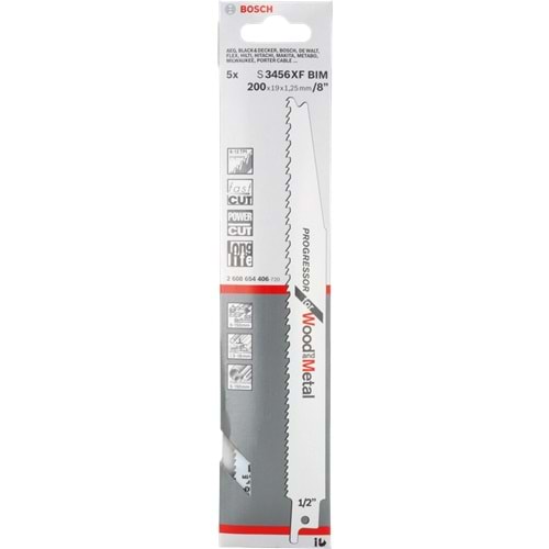 BOSCH PANTER TESTERE PROGFORW&M S3456XF 200MM 5Lİ 2608654406