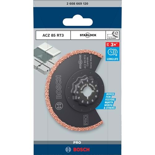 BOSCH PRO ACZ 85 RT3 1'li Starlock Derz Bıçağı 2608669120